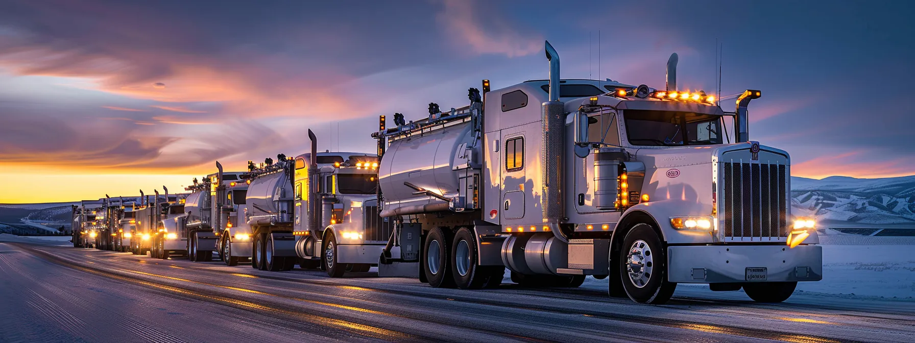 a modern truck fleet equipped with gps technology and electronic logging devices for real-time monitoring and accurate tracking, enhancing safety and compliance in operations.