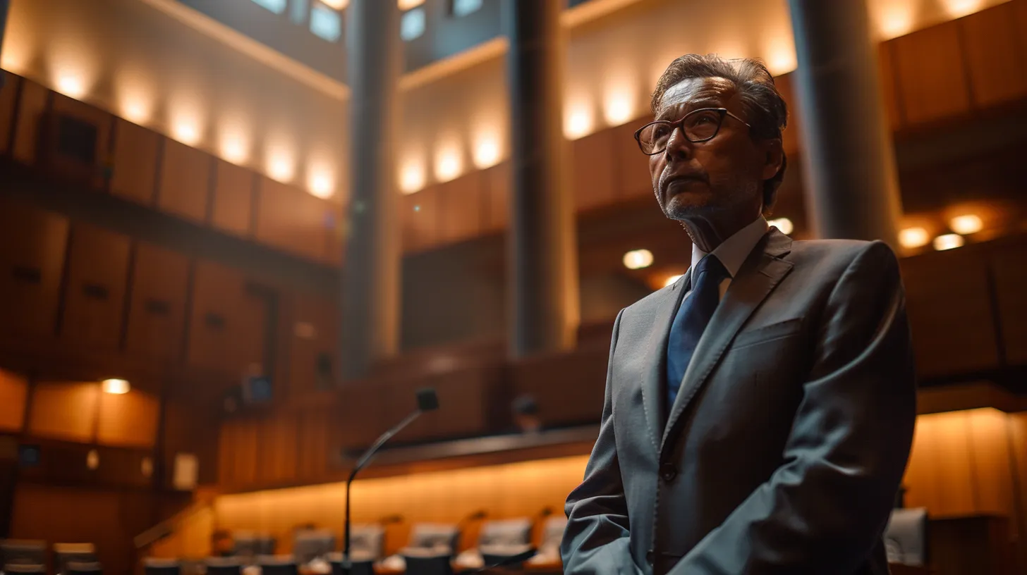 a confident auto accident lawyer stands poised in a modern courtroom, passionately addressing the judge and jury under dramatic lighting, symbolizing the fight for justice in personal injury cases.