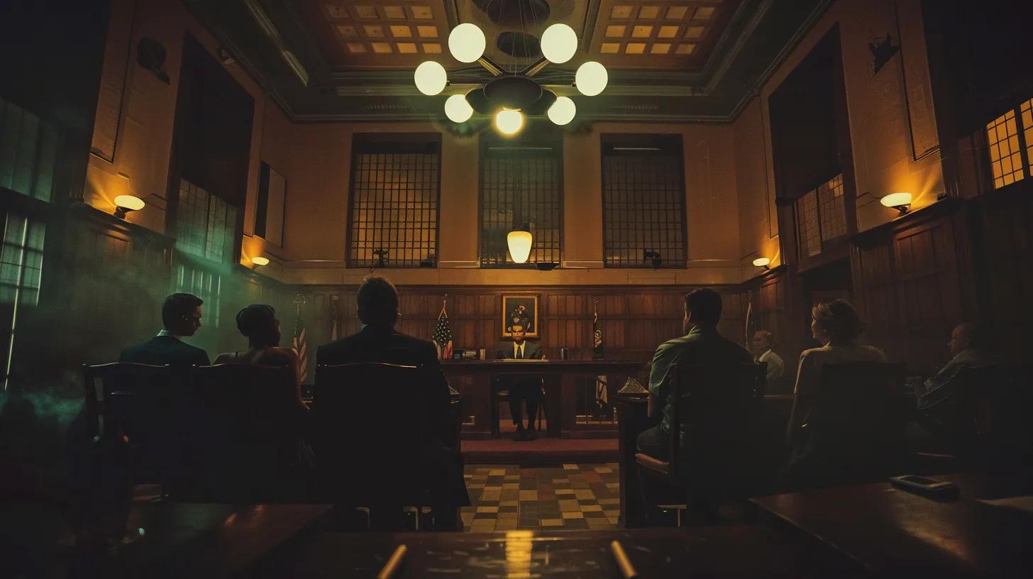 a dramatic courtroom scene in austin, texas, captures the intensity of a personal injury trial, with a focused jury deliberating under warm, ambient lighting, emphasizing the gravity of justice and the human experience of navigating legal challenges.