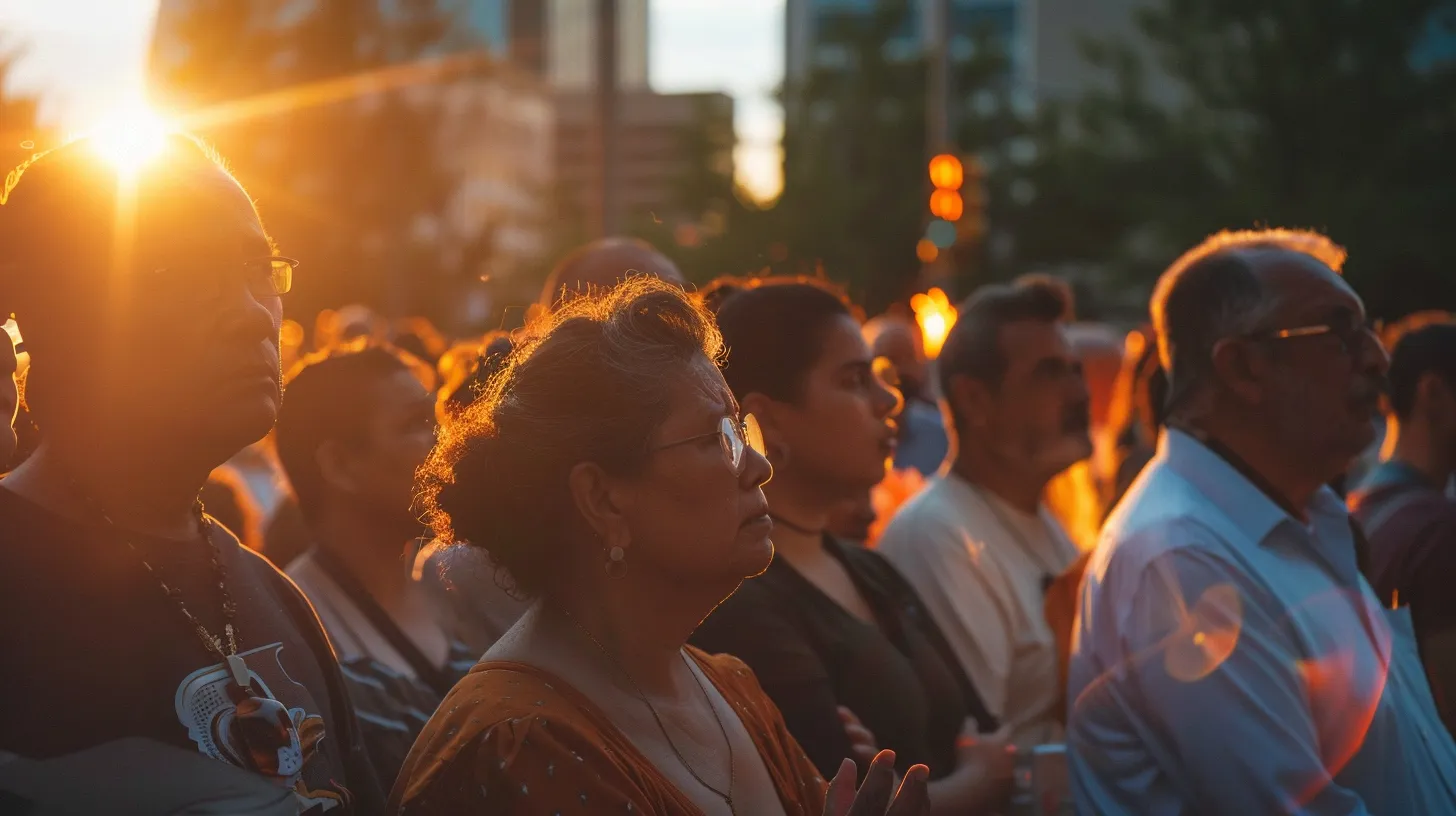 a poignant moment captures a diverse group of truck crash survivors in dallas, their expressions reflecting resilience and hope, as they share heartfelt testimonies of recovery and the crucial support from their dedicated attorneys amidst a backdrop of a bustling cityscape.