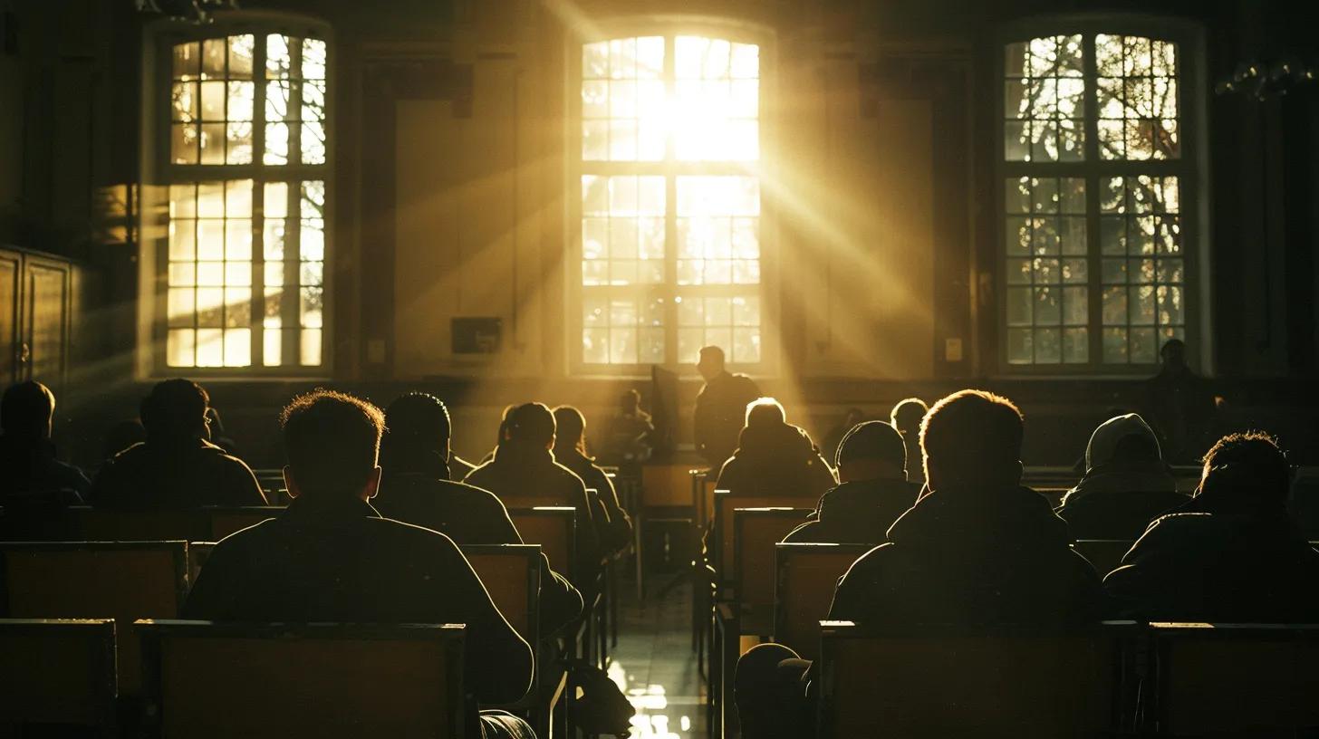 a solemn courtroom filled with somber individuals reflecting on the pursuit of justice for wrongful death claims, bathed in soft, natural light filtering through large windows, symbolizing hope and resolution.