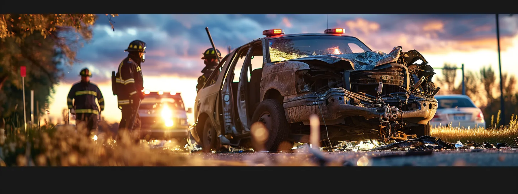 a truck accident scene with a group of witnesses providing crucial testimony to influence the outcome of a claim.