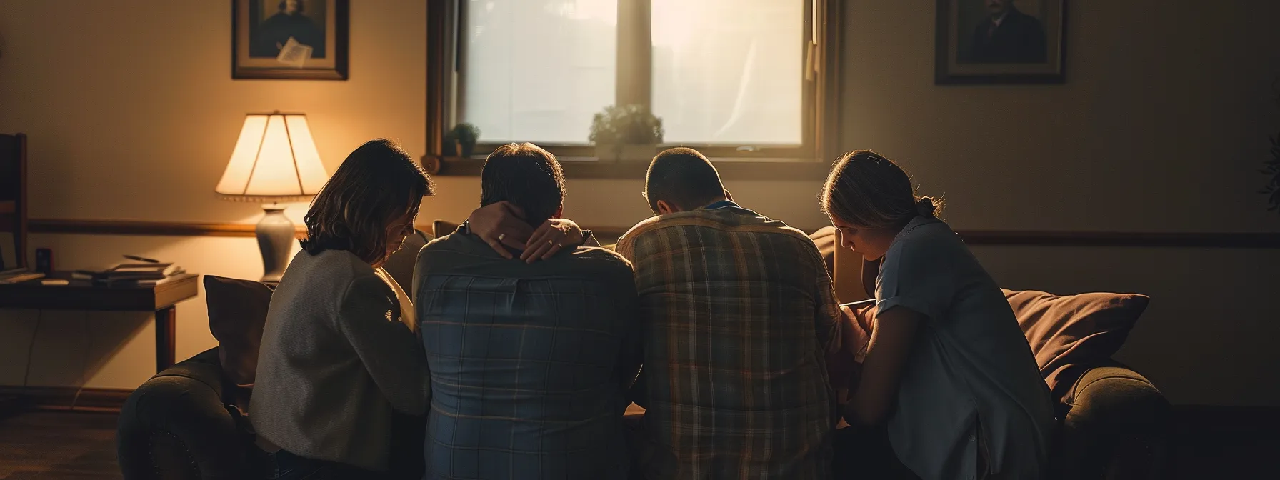 a family huddled together in a lawyer's office, seeking guidance and support after a wrongful death in san diego.