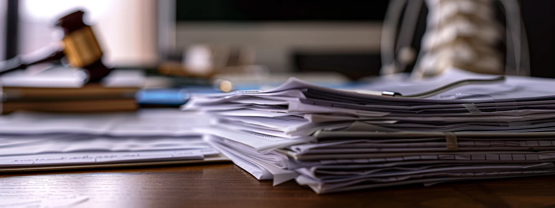 a stack of medical records, x-rays, and legal documents arranged neatly on a desk, ready for a consultation with a medical malpractice lawyer.