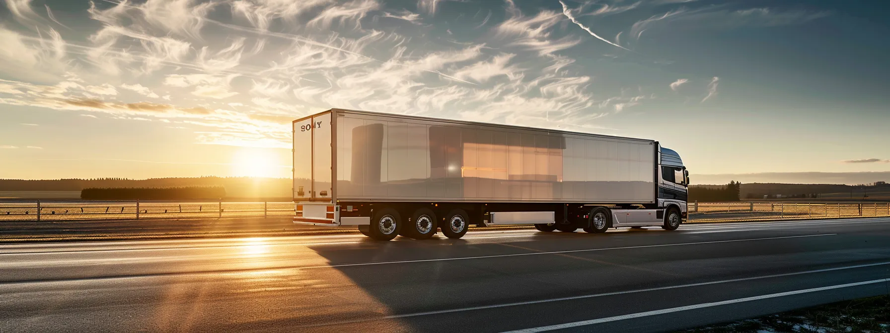 a sleek, brand-new trailer truck gleams under the bright sun, showcasing its state-of-the-art engine braking system, ready for safe travels through diverse driving conditions.