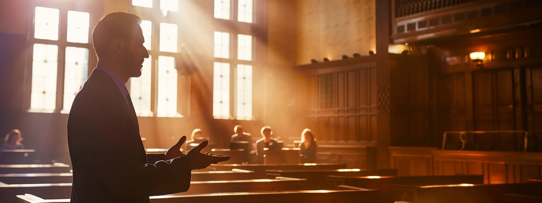 a lawyer passionately advocating for a client's legal rights in a texas courtroom.