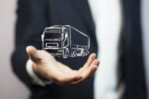 Truck Crash Lawyer showing computerized graphical sketch of truck