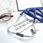 Stethoscope on a personal injury law document representing the need for a personal injury lawyer.